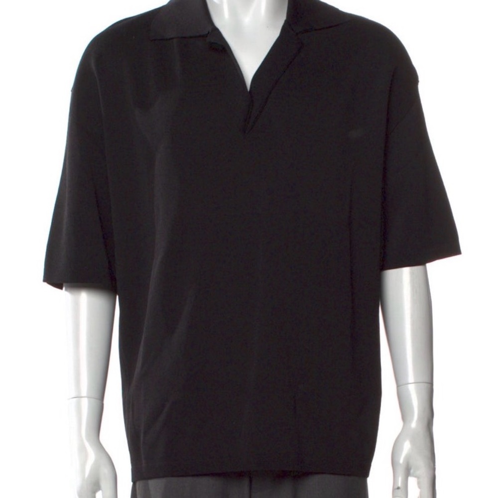 Ami Paris Runway Black Polo Shirt